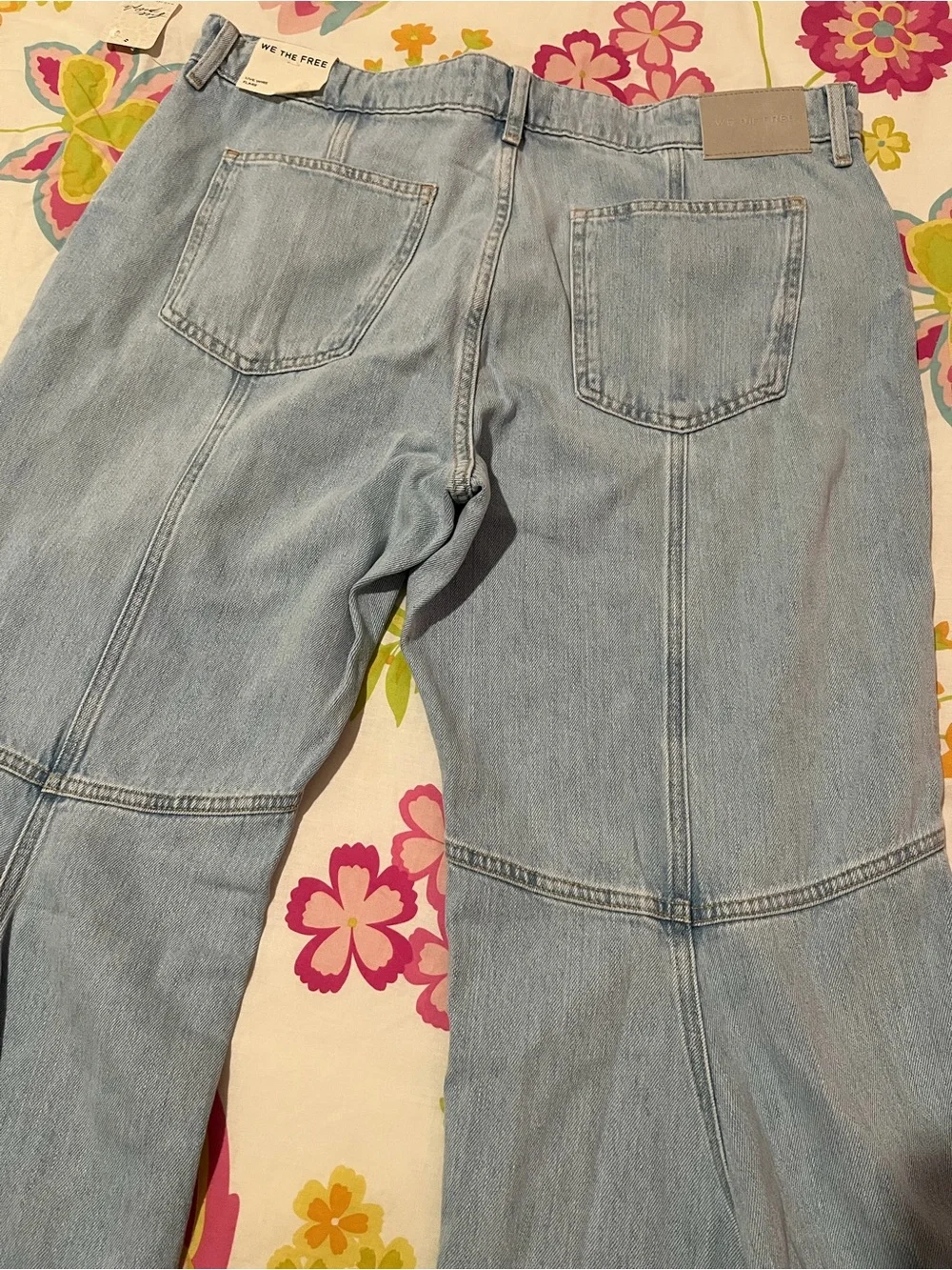 Free People Light Blue Wide-Leg Flare Jeans